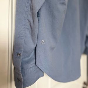 Lululemon Mens Blue Button Down Long Sleeve Shirt Size XL